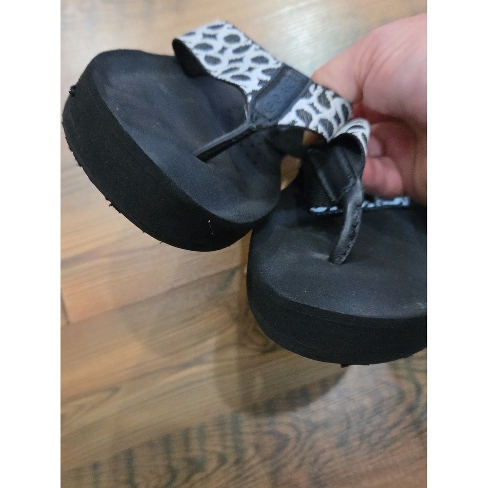 Coach Jessalyn Surf Fiji Signature Logo Wedge Flip Flop Thong Sandals 7 Black - Picture 7 of 7